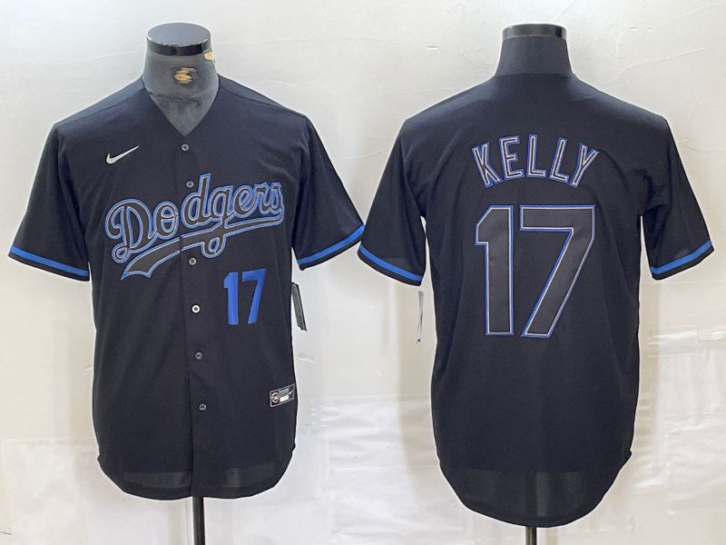Men Los Angeles Dodgers #17 Kelly Black Fashion Edition 2024 Nike Game MLB Jersey style 5
